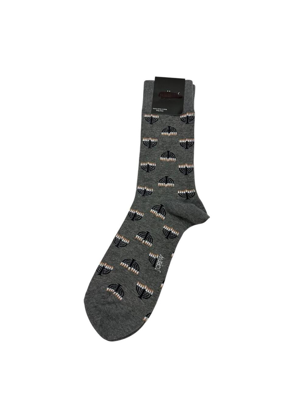 NEW J. Crew Menorah Socks Grey
